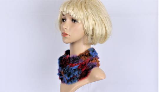 ALICE & LILY rabbit fur neck warmer red mix STYLE : SC/4375MRED